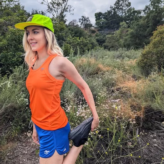 Runyon Women's Neon Orange Racerback Fitness Tank Top - Running, Workout, Gym Singlet - Made In The USA