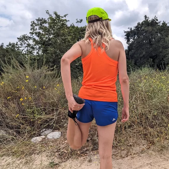 Runyon Women's Neon Orange Racerback Fitness Tank Top - Running, Workout, Gym Singlet - Made In The USA