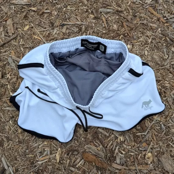 Runyon White with Black Contrast Binding Running Short - Retro Ranger 4" Inch Workout Short American Made In USA