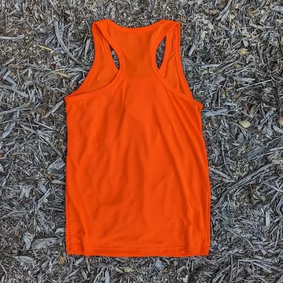 Runyon Women's Neon Orange Racerback Fitness Tank Top - Running, Workout, Gym Singlet - Made In The USA