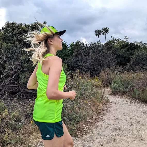 Runyon Women's Neon Yellow Racerback Fitness Tank Top - Running, Workout, Gym Singlet - Made In The USA