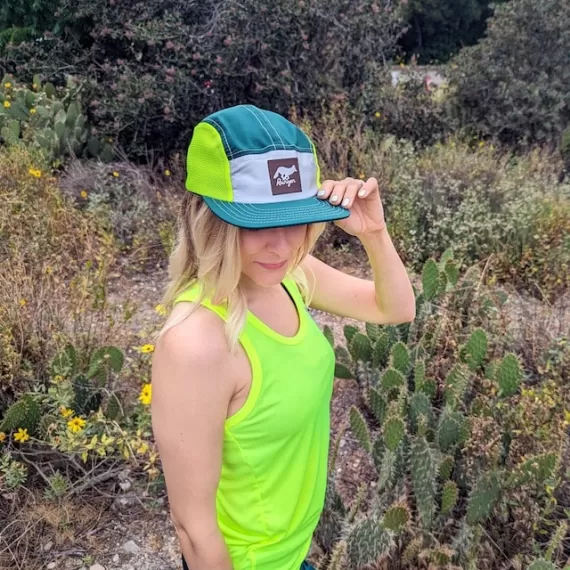 Runyon Forest Neon Reflective Camp Hat American Made In USA Trail Running Hiking Workout Performance Cap