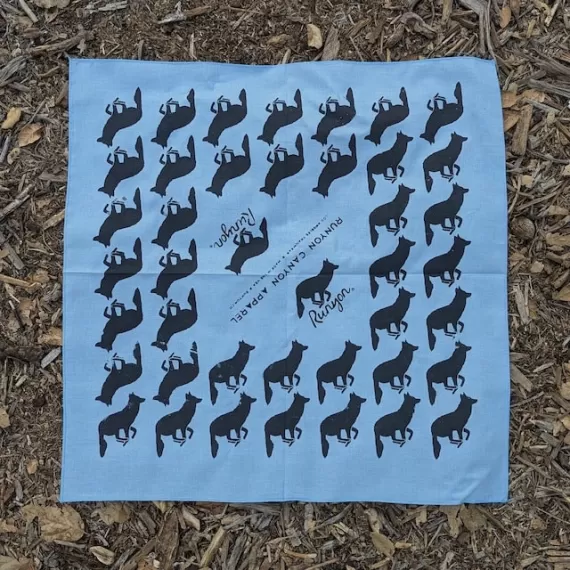 Runyon Light Blue Charcoal Signature Bandana American Made In The USA