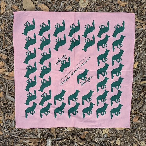 Runyon Cool Pink Forest American Made In USA Bandana Trail Running Hiking Fitness Outdoors Handkerchief Scarf