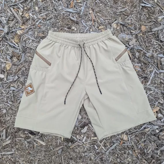 Runyon 9" TrailStash Gravel Short great for Trail Running, Hiking, Fitness Outdoors Khaki/Sand