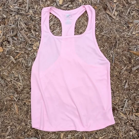 Runyon Cool Pink Razor Strap Pump Tank - Gym Stringer Racerback Workout Tank Top American Made In USA