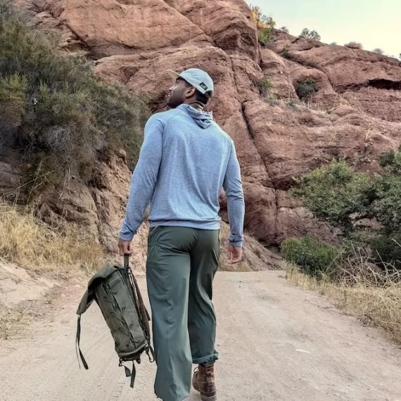 Runyon TrailStash Scrambler - Men's Olive Green Hiking Jogger Pants American Made In USA.