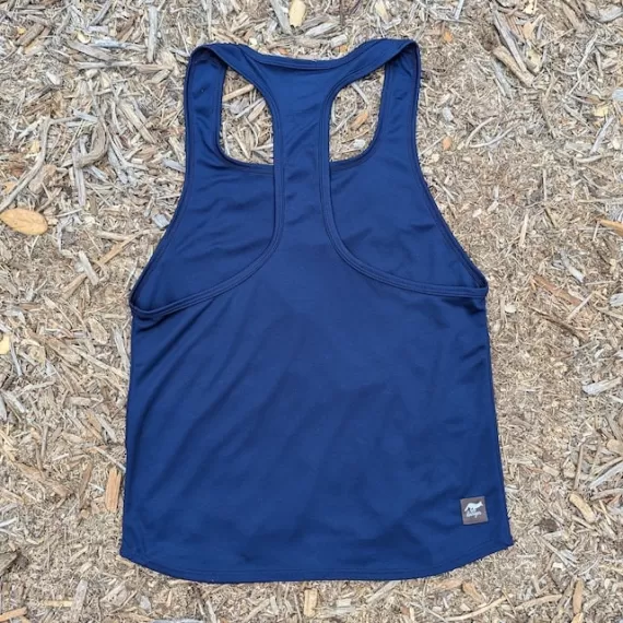 Runyon Navy Blue Razor Strap Pump Tank - Gym Stringer Racerback Workout Tank Top American Made In USA