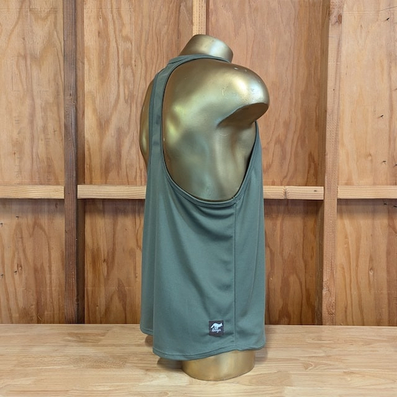 Runyon Olive Army Green Razor Strap Pump Tank - Gym Stringer Racerback Workout Tank Top American Made In USA