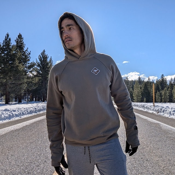 Runyon French Terry Cotton Pullover Hoodie Sweatshirt - Hidden Pockets, Thumbholes & Watchholes - American Made In USA