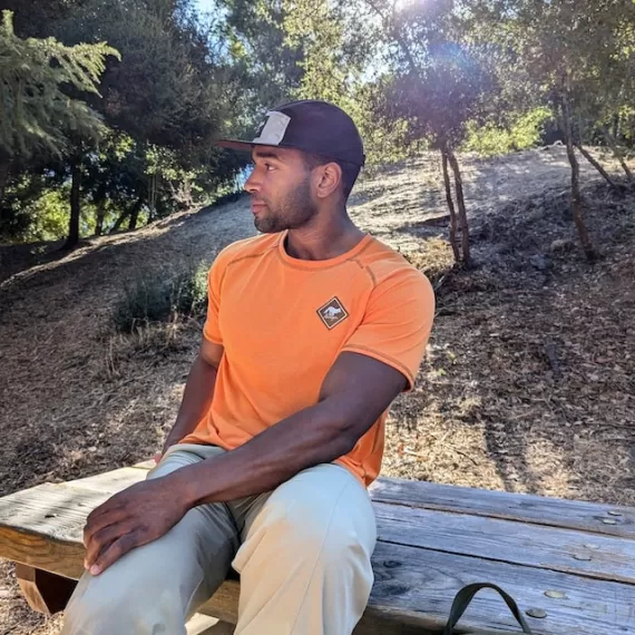Runyon CozyLite Orange Raglan Camp Shirt - Running, Hiking, Workout Shirt American Made In USA
