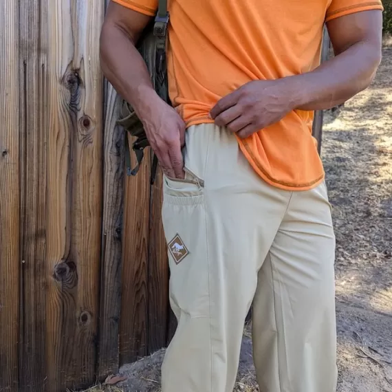 Runyon TrailStash Scrambler - Men's Khaki Sand Hiking Jogger Pants American Made In USA.