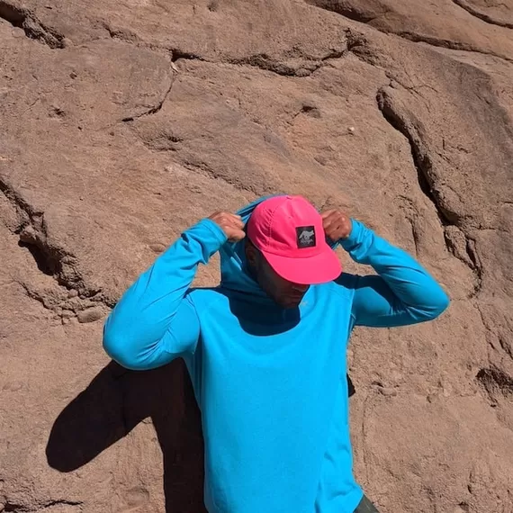 Runyon Hot Pink Hi Visibility Reflective Performance Trail Cap American Made In USA Running Performance Running Hat Hiking Outdoors Fitness Headwear