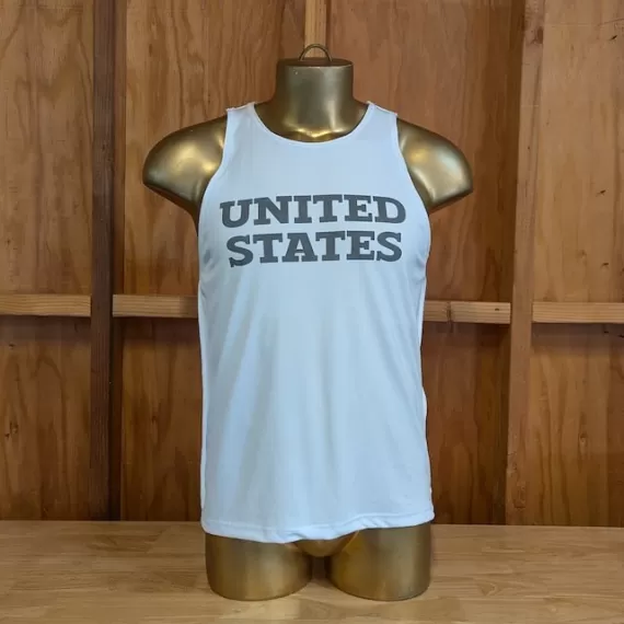 Runyon Men's United States White Hybrid Training Tank