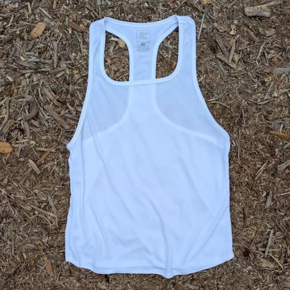 Runyon White Razor Strap Pump Tank - Gym Stringer Racerback Workout Tank Top American Made In USA