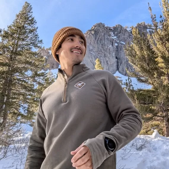 Runyon Olive Green Sierra Sage Slopeside Cotton Fleece Zip-Up