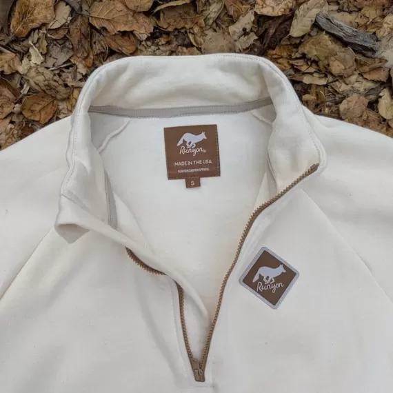 Runyon Winter White Slopeside Cotton Fleece Zip-Up Pullover Sweater - Winter Outerwear Runyon Canyon Apparel