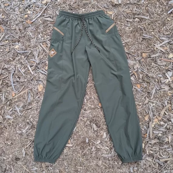 Runyon TrailStash Scrambler - Men's Olive Green Hiking Jogger Pants American Made In USA.