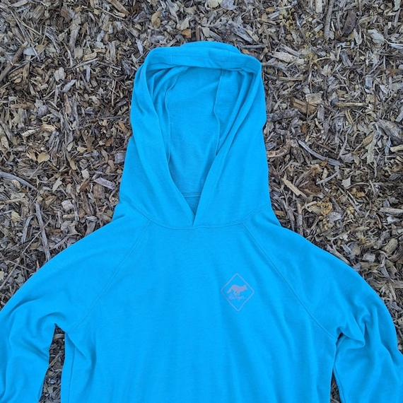 Runyon Unisex Aqua Trail Hoodie Shirt Long Sleeve Thumbholes Quick Dry American Made In USA