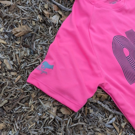American Made In USA Womens Running Clothing Hot Pink  Running Shirt Performance Sportswear Runyon Canyon Apparel