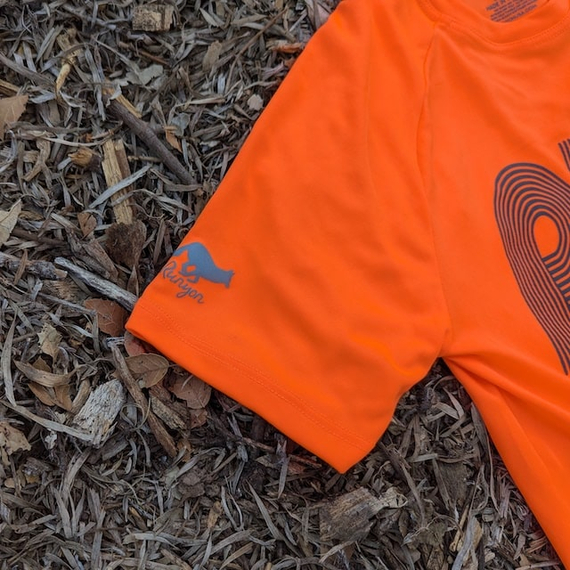 American Made In USA Womens Running Clothing Neon Orange  Running Shirt Performance Sportswear Runyon Canyon Apparel
