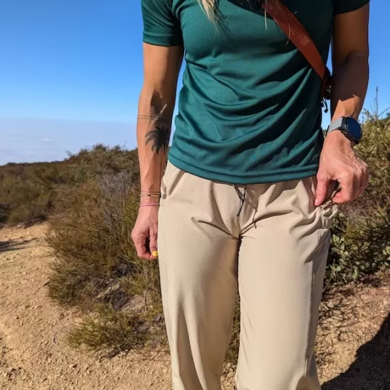 Runyon TrailStash Scrambler - Unisex Khaki Sand Hiking Jogger Pants American Made In USA.