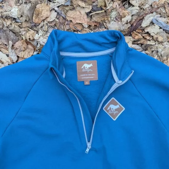 Runyon Alpine Blue Slopeside Cotton Fleece Zip-Up Pullover Sweater - Winter Outerwear Runyon Canyon Apparel
