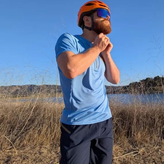Runyon 9" TrailStash Gravel Cycling Short great for Trail Running, Hiking, Fitness Outdoors Navy Blue