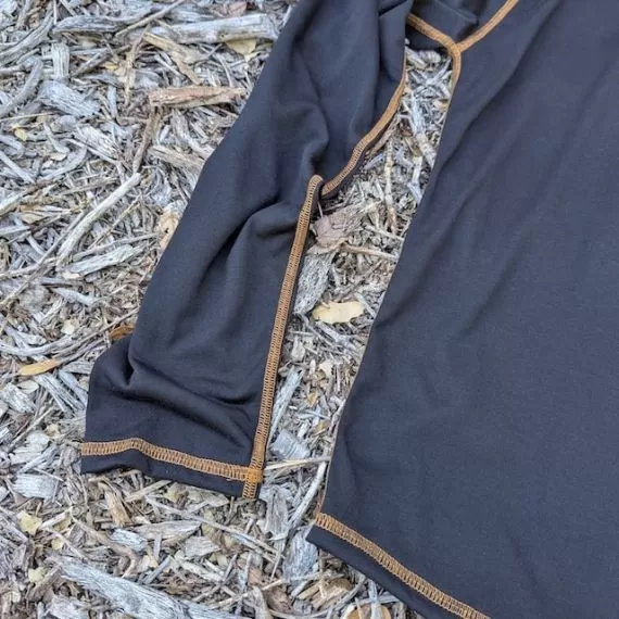 Runyon Mens Long Sleeve Camp Shirt Hiking Running Black Copper American Made In USA
