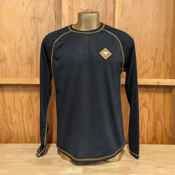 Runyon Mens Long Sleeve Camp Shirt Hiking Running Black Copper American Made In USA