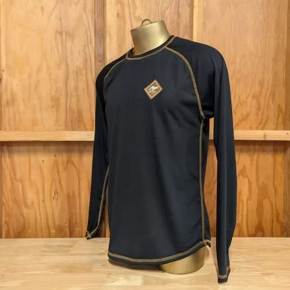Runyon Mens Long Sleeve Camp Shirt Hiking Running Black Copper American Made In USA