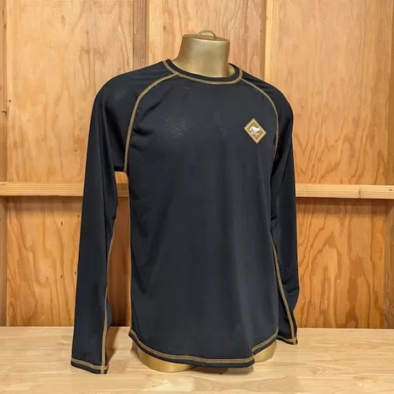 Runyon Mens Long Sleeve Camp Shirt Hiking Running Black Copper American Made In USA