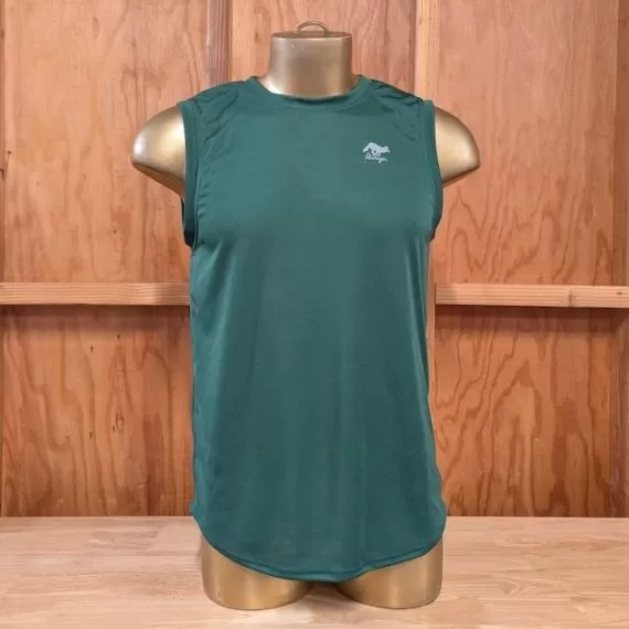 Runyon Men's Forest Green Muscle Tee Performance Workout Tank Top American Made In USA