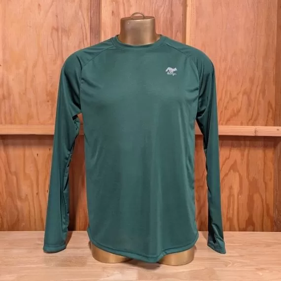 Runyon Men's Forest Green Long Sleeve Performance Shirt Made In USA - Running, Hiking, Gym, Fitness, Workout