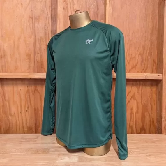 Runyon Men's Forest Green Long Sleeve Performance Shirt Made In USA - Running, Hiking, Gym, Fitness, Workout