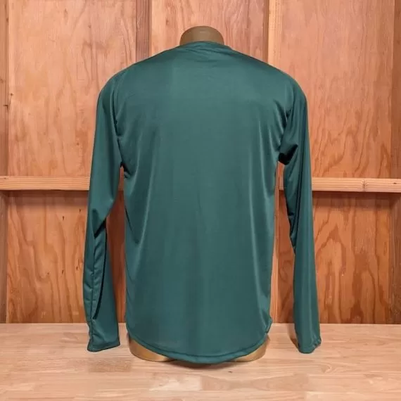 Runyon Men's Forest Green Long Sleeve Performance Shirt Made In USA - Running, Hiking, Gym, Fitness, Workout