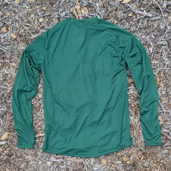 Runyon Men's Forest Green Long Sleeve Performance Shirt Made In USA - Running, Hiking, Gym, Fitness, Workout