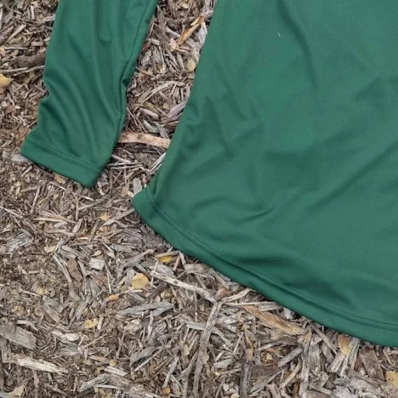 Runyon Men's Forest Green Long Sleeve Performance Shirt Made In USA - Running, Hiking, Gym, Fitness, Workout
