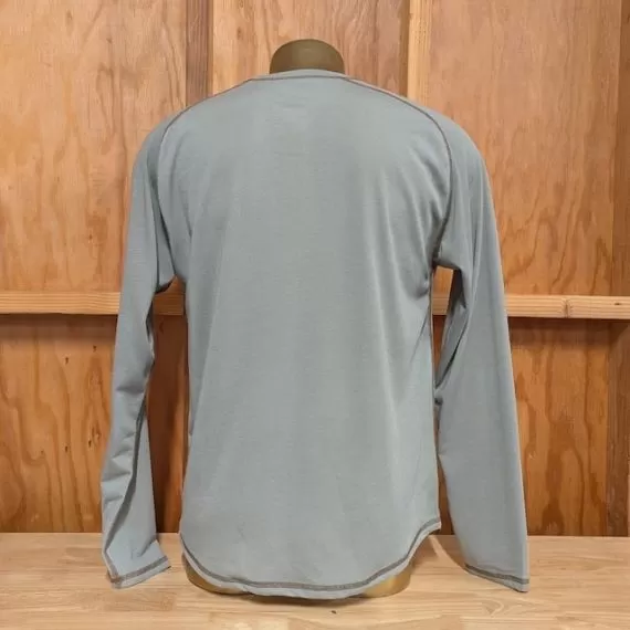 Runyon Mens Long Sleeve Camp Shirt Hiking Running Steel Medium Grey American Made In USA