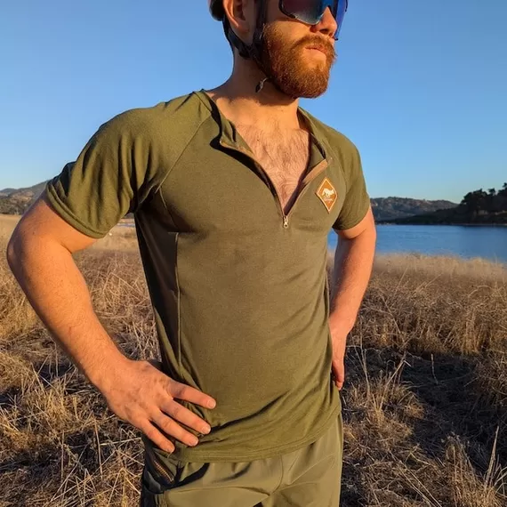 Runyon Men's American Made In USA Classic Cycling Jersey - Olive Green - CozyLite