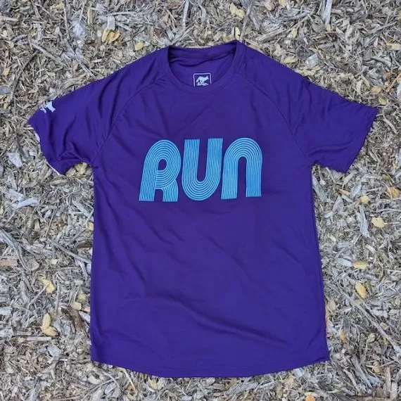 Men's Purple Running Shirt Moisture Wicking American Made In USA