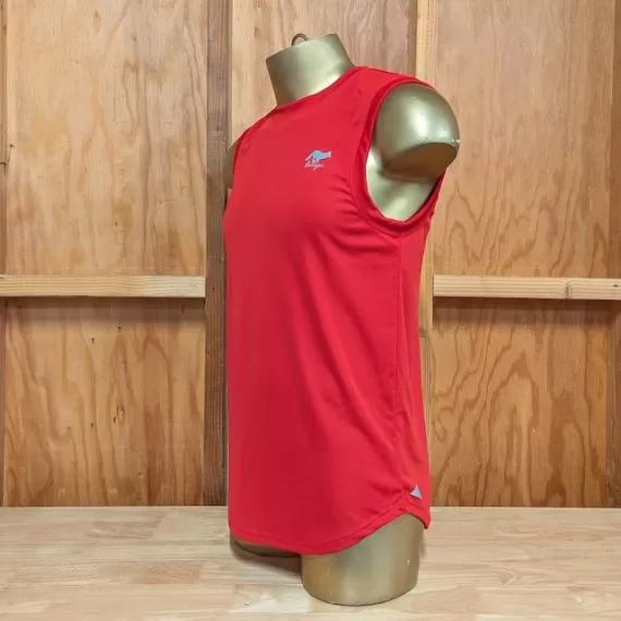 Runyon Men's Red Sleeveless Muscle Tee Performance Workout Tank Top American Made In USA