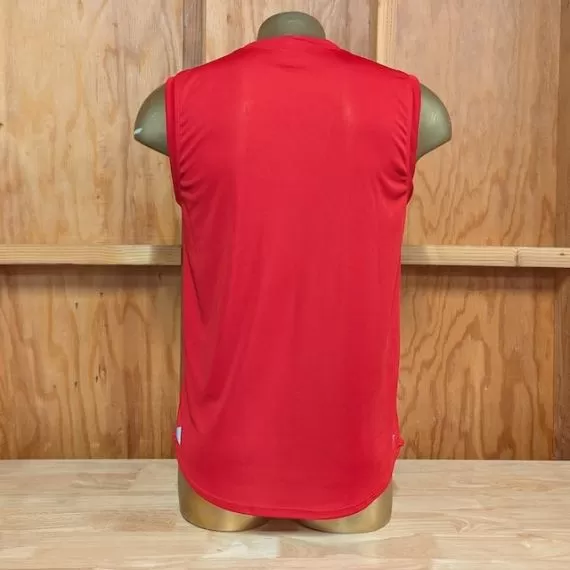 Runyon Men's Red Sleeveless Muscle Tee Performance Workout Tank Top American Made In USA