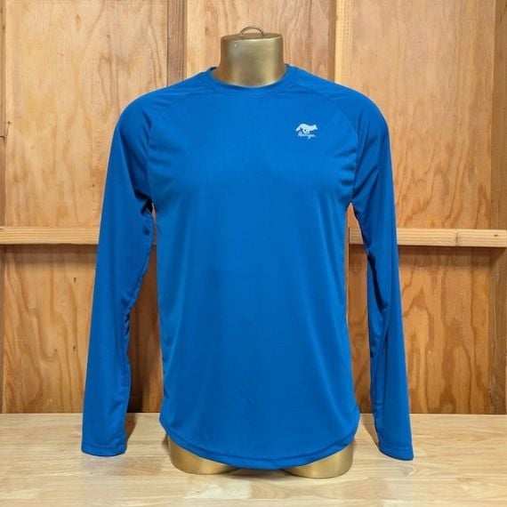 Mens Royal Blue Long Sleeve Performance Workout  Running Shirt Made In USA