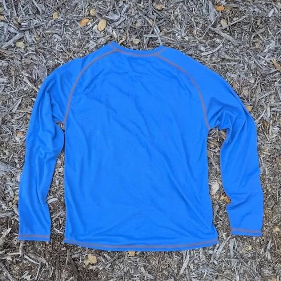 Runyon Mens Long Sleeve Camp Shirt Hiking Running Royal Blue American Made In USA