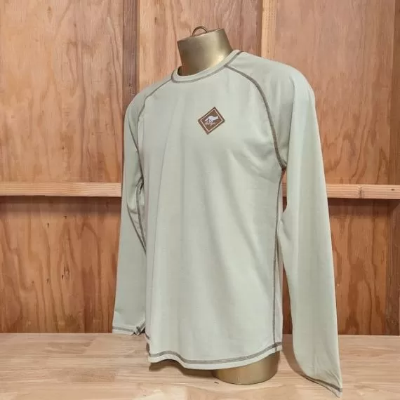 Runyon Mens Sand Long Sleeve Camp Shirt Hiking Trail Running American Made In USA