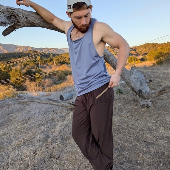 Runyon TrailStash Scrambler - Men's Dark Brown Hiking Jogger Pants American Made In USA.