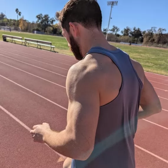 Runyon Men's Steel Grey Racerback Fitness Tank Top - Running, Workout, Gym Singlet - Made In The USA