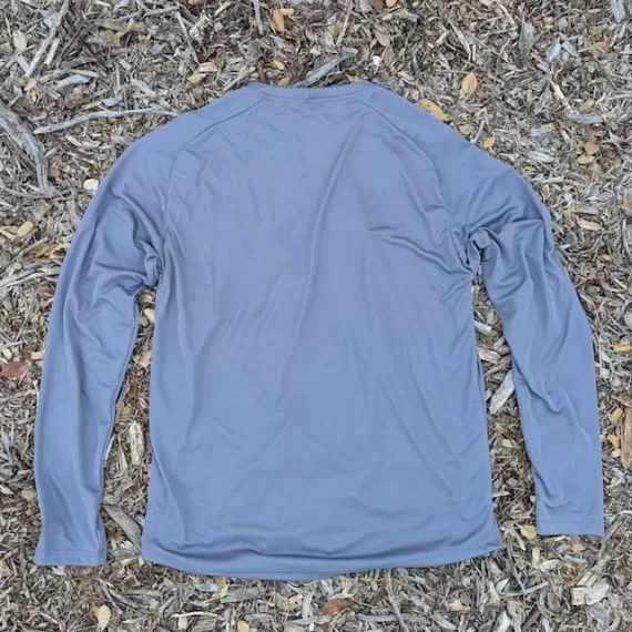 Runyon Men's Steel Grey Long Sleeve Running Shirt Made In USA - Moisture Wicking Gym, Workout, Fitness Shirt