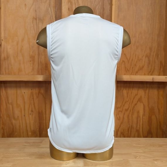 Runyon Men's White Sleeveless Muscle Tee Performance Workout Tank Top American Made In USA